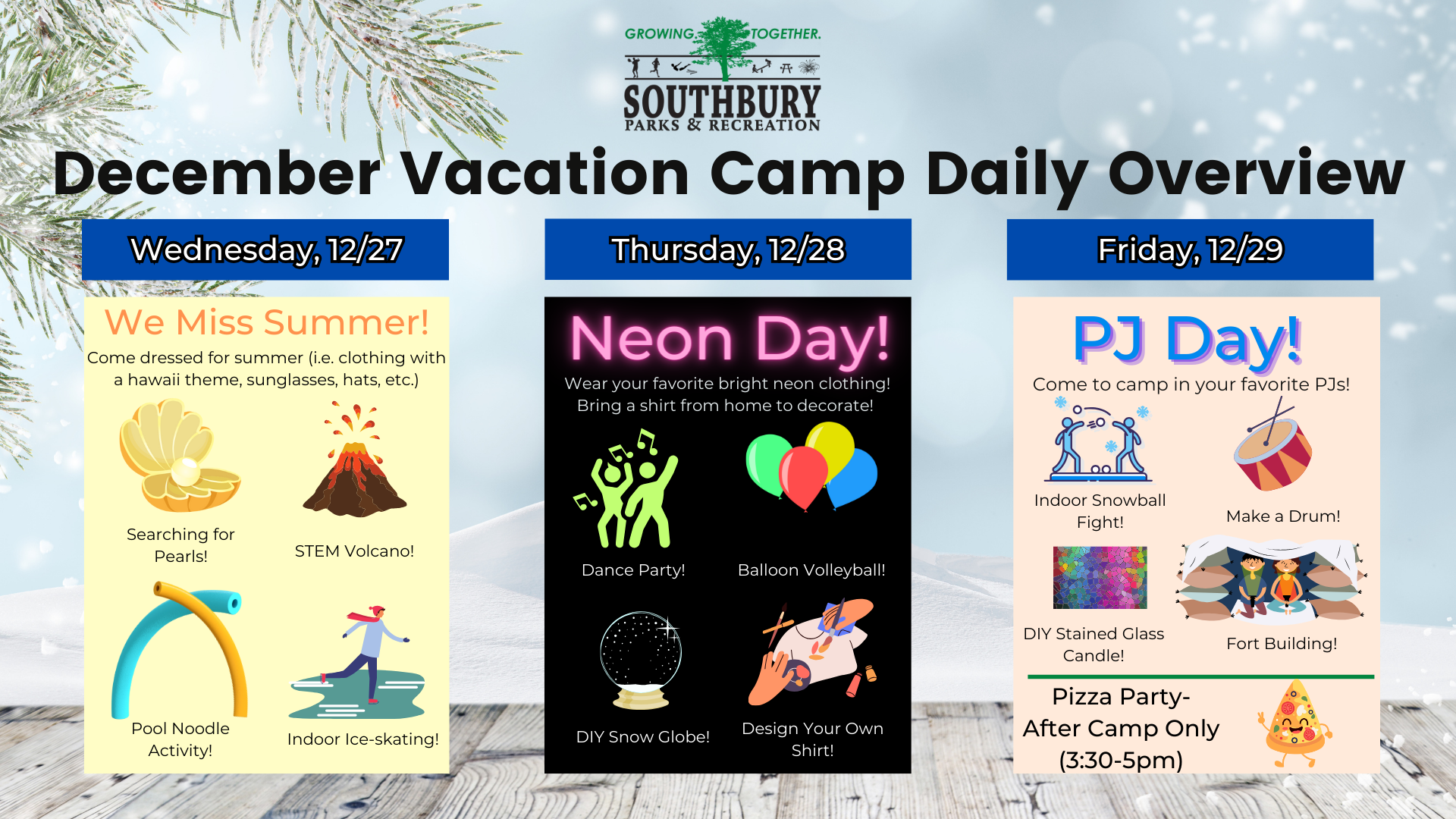 Southbury Parks and Recreation December Vacation Camp (Grades K8)
